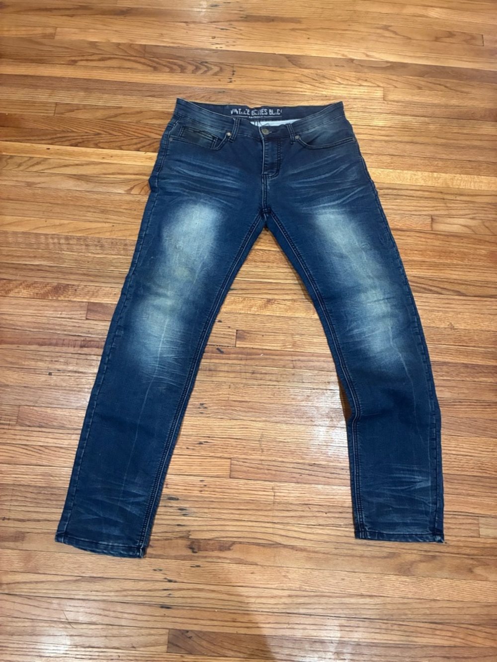 Men's Dark Blue Washed Jeans